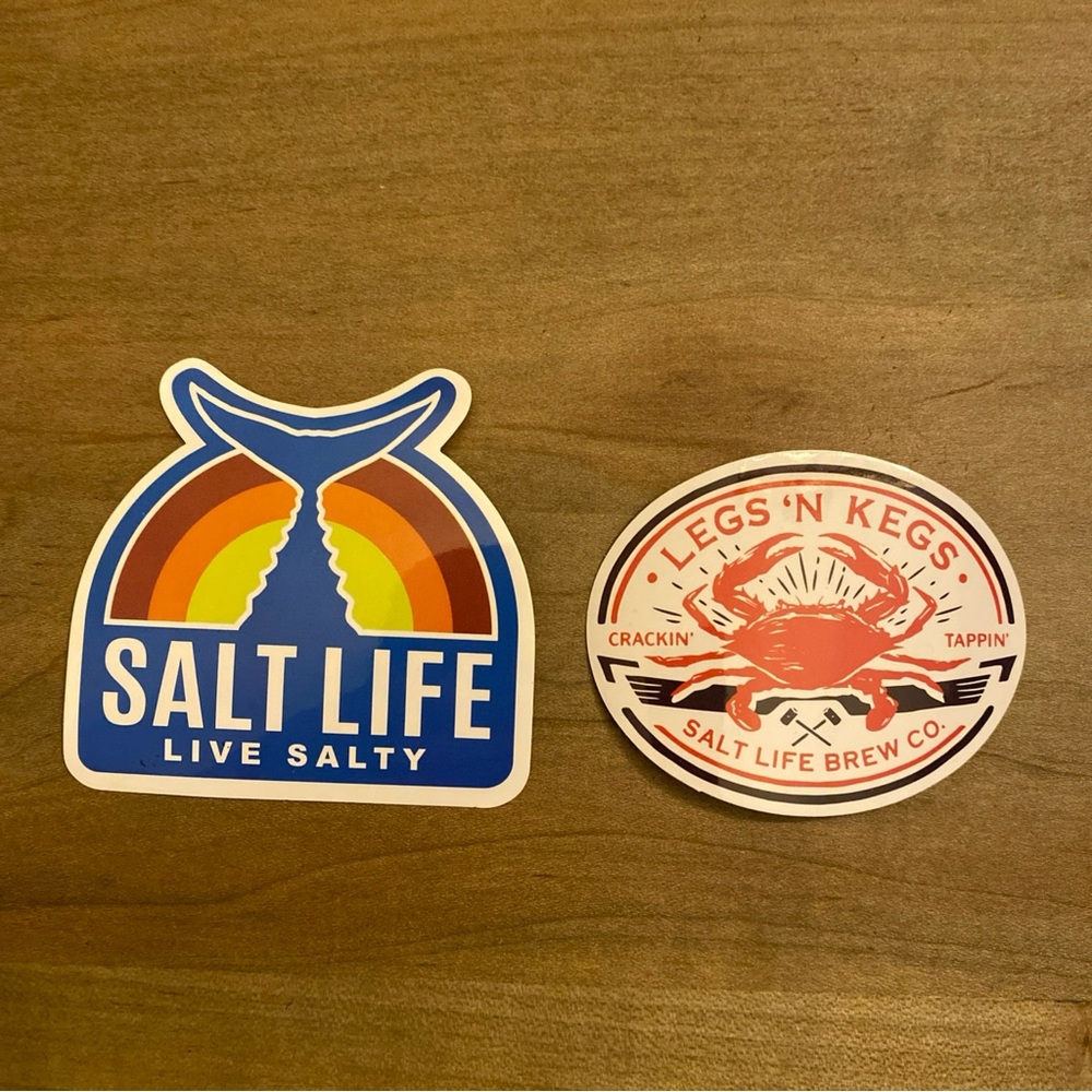 Salt Life Lot Of 2 Color Decals Legs N Kegs And Salt Life Live Salty